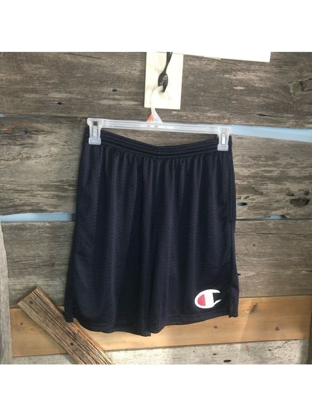CHAMPION Size Med Navy Basketball Shorts